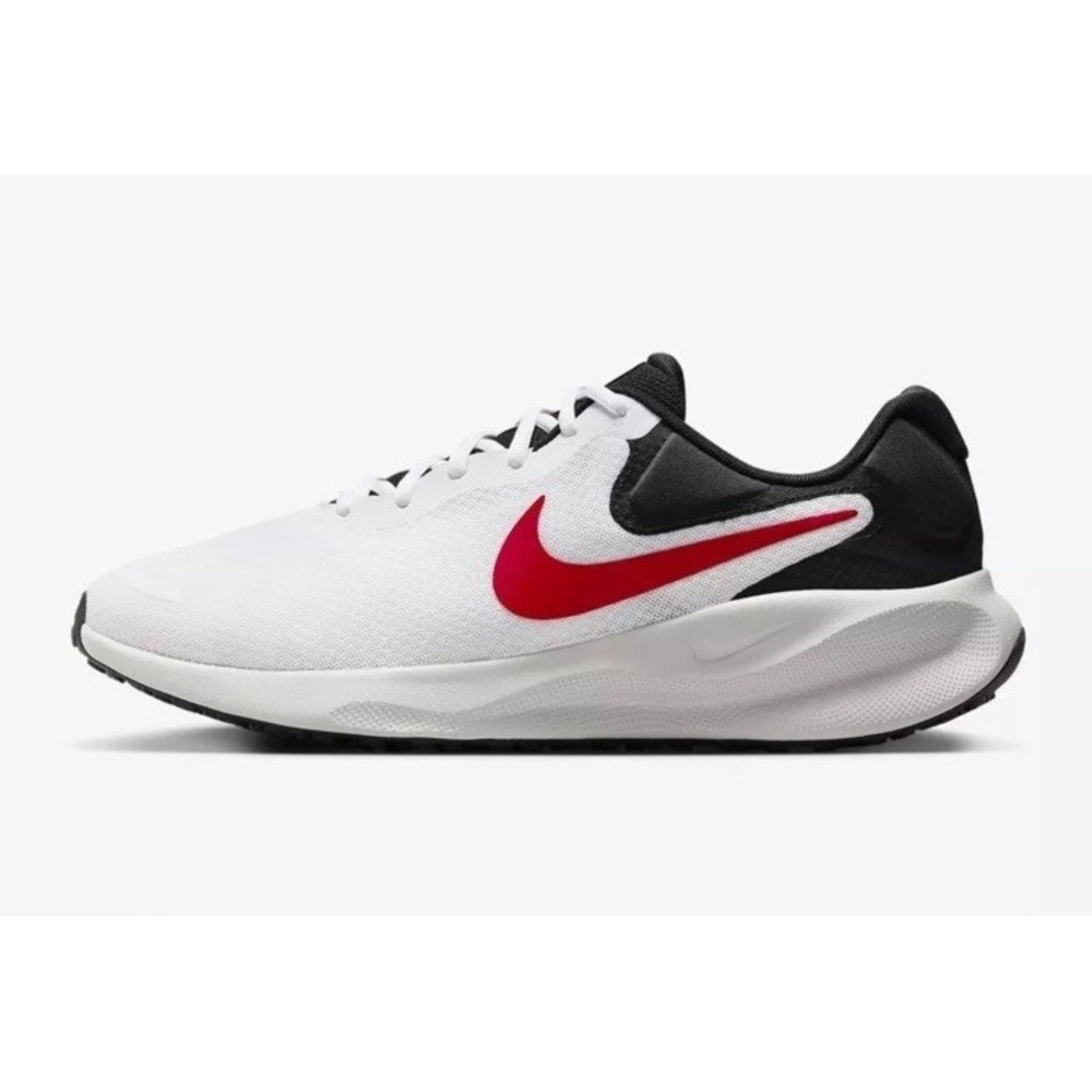 Nike Revolution 7 White Fire Red Black FB2207-102 Men's 11.5